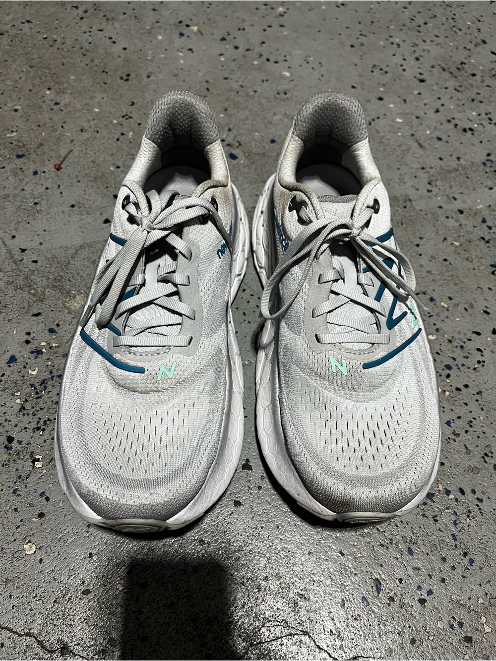 New Balance Light Gray and Teal Women's Running Sneakers